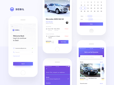 Sebil - Car Rental App app car car rental clean concept ios minimal mobile rent ui