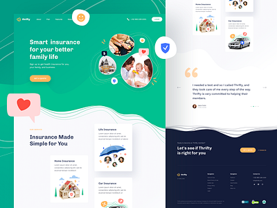 Thrifty - Insurance Landing Page care exploration family image insurance landing page life photo website