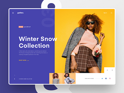 #Exploration | Galileo - Fashion Website clean concept exploration fashion header minimalist mondrianizm ui web design website