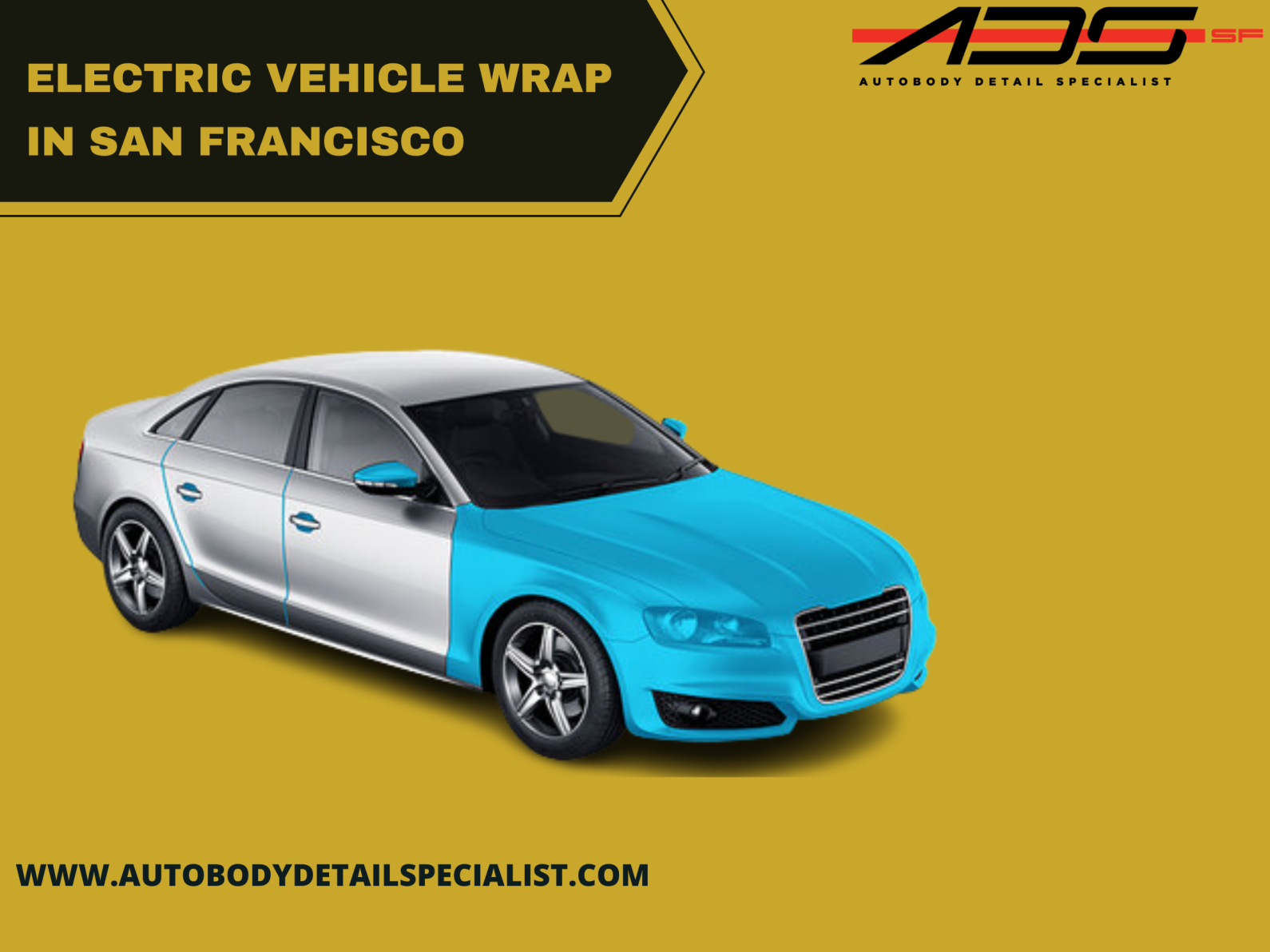Electric Vehicle Wrap in San Francisco Autobody Detail Special by