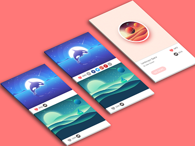 Share Button Flat adobe xd app button flat graphic illustrations share social ui ui design ux web