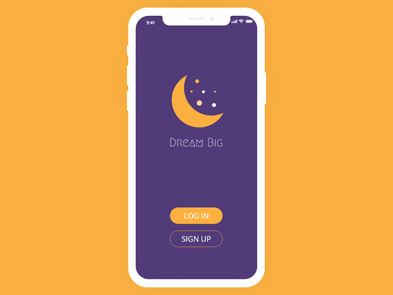 Dream Big dreambig dreams motion prototype ui ux