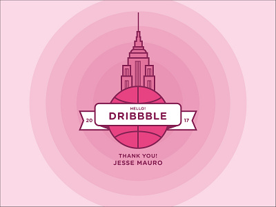 Firstshot Dribbble ball debut empire first firstshot hello illustration newyork player shoot state thankyou
