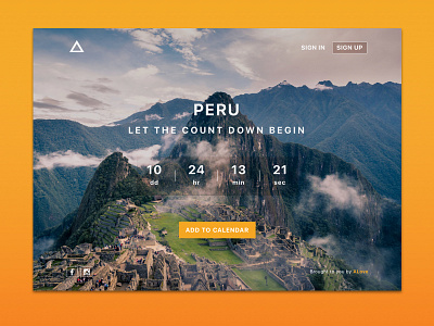 Daily Ui 014 clouds countdown high layout mountains numbers peru ui ux website
