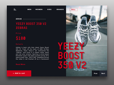 Daily Ui Yeezys Layout 350 app black boost red responsive sell ui ux v2 web yeezy