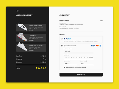 Daily UI #002. Credit Card Checkout