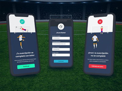 Formulario de App Soccer | UI/UX dailyui error and success high fidelity mensaje envio ui mensaje error ui ui ui mexico uiux ux wireframe