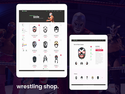 Wrestling Shop UI dailyui design e commerce e commerce ui high fidelity tienda lucha libre ui ui mexico uiux ux wireframe wrestling shop