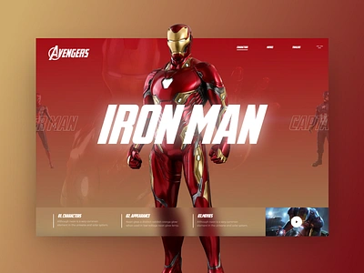 Avengers #1 avengers colorfull ironman slider slider design ui uidesign