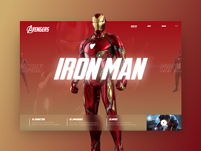 Avengers #1 avengers colorfull ironman slider slider design ui uidesign