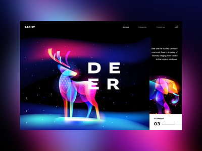 Animal lights: Deer animal colorfull light slider ui ui ux design ui design ux design