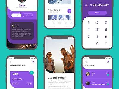 Social App #6 app colorfull screens social ui uidesign uiux uxdesign