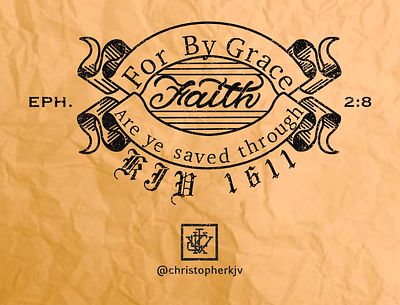 Ephesians 2:8 KJV branding design gospel graphic design illustration logo typography