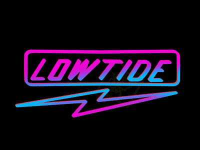 LowTide Wordmark brand branding graphic design hand drawn illustration lightning bolt logo retro typography