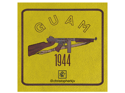 Guam brand branding design graphic design illustration logo sub machine gun thompson tommy gun typography