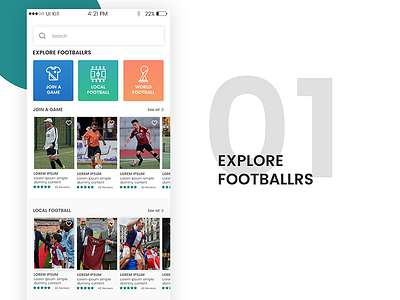 Football app app ui creative app design creativeapp ui ui ux