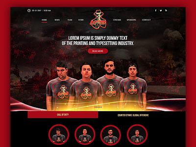Sports Team creative design landing page design sports site web design