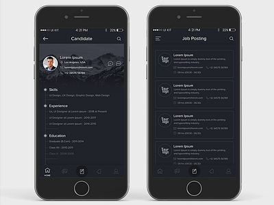 Job App app design app ui creative app