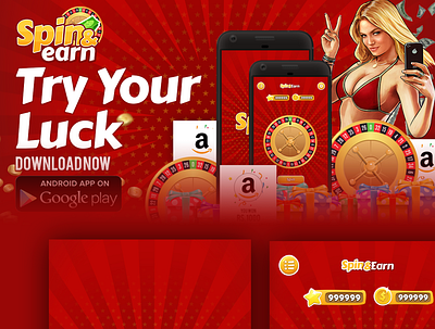 spin&earn app design creative app creative design illustration spin app