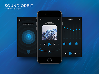 Sound Orbit. Multimedia Player Concept application blue concept dark ios music player ui ux