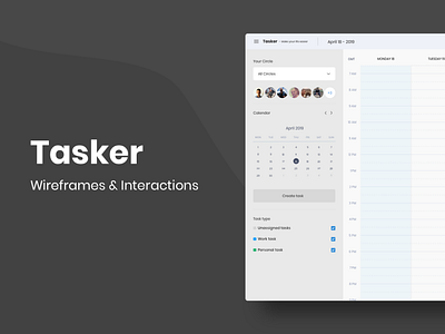 Tasks - Wireframes & Interactions