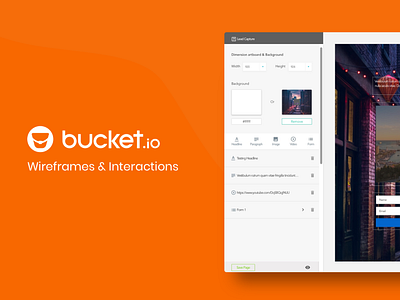 Bucket.io - wireframes & Interactions