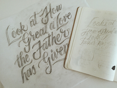 How Great a Love - Process bible verse church design hand lettering lettering outlines process script lettering sketch