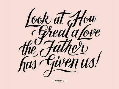 How Great a Love bible verse brush lettering church design graphic design hand lettering lettering pink script lettering type typography