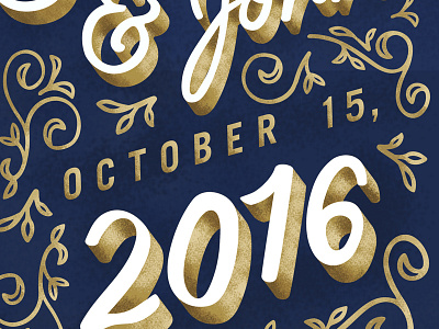 Flourishes drop shadows flourishes gold hand lettering lettering type typography wedding