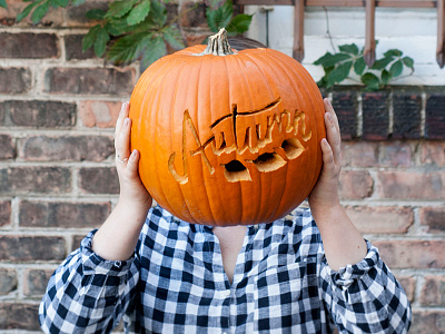 Autumn autumn carving fall halloween hand lettering leaves lettering nature pumpkin surface type type typography