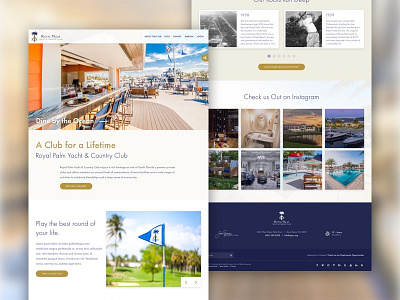 Yacht and Country Club Website Redesign country club golf club instagram lifestyle slideshow timeline website yacht