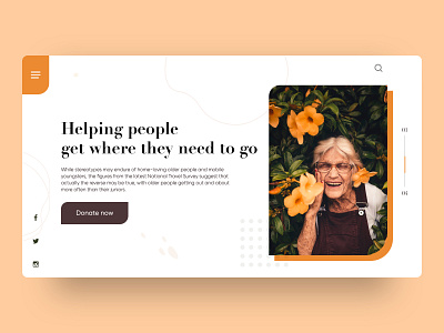 Old Age Home Landing Page app card colors design flat illustration ios landing page ui ux web