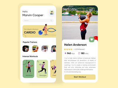 Fitness App app colors design exercise fitness app health illustration ios mobile ui ux