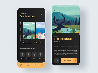 Trip Planner app art colors design flat holiday ios mobile trip ui ux vacation