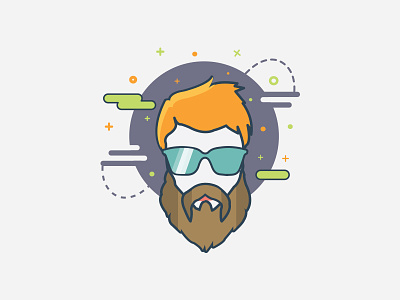 Hipster beard colors coolers hipster icon illustration world
