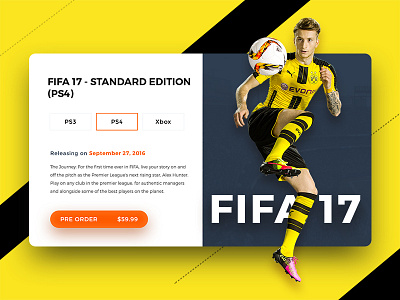 Product Card UI card fifa 17 preorder product ps4 resus ui