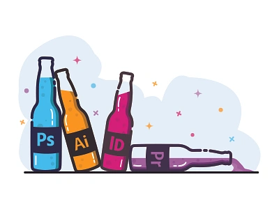 Designer Addiction addiction adobe beer designer drink illustrator indesign photoshop premiere