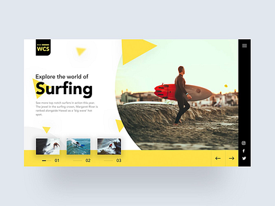 Surfing Landing Page app art clean design flat landing page simple sketch sport surfing ui ux web website