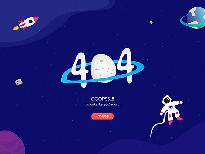 404 Error Page with Space Themes