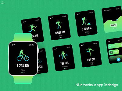 Nike Workout App reDesign hiking outdoor run smartwatch walk watch