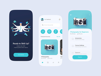 Skill Up - Online Learning App courses ios learning photography skill talented ui ux