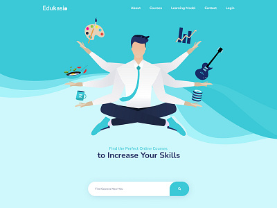 Landing Page for eLearning app courses elearning study ui webdesign website