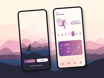 Sport Tracking App app health health app illustration mobile apps run running sport app template ui uiux user interface ux