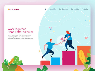 teamwork illustration template ui