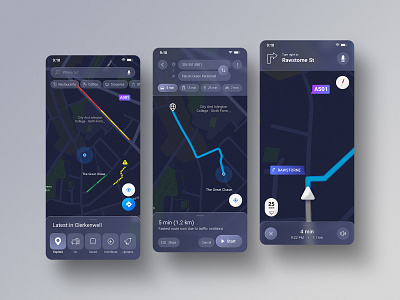 Navigation map app UI design