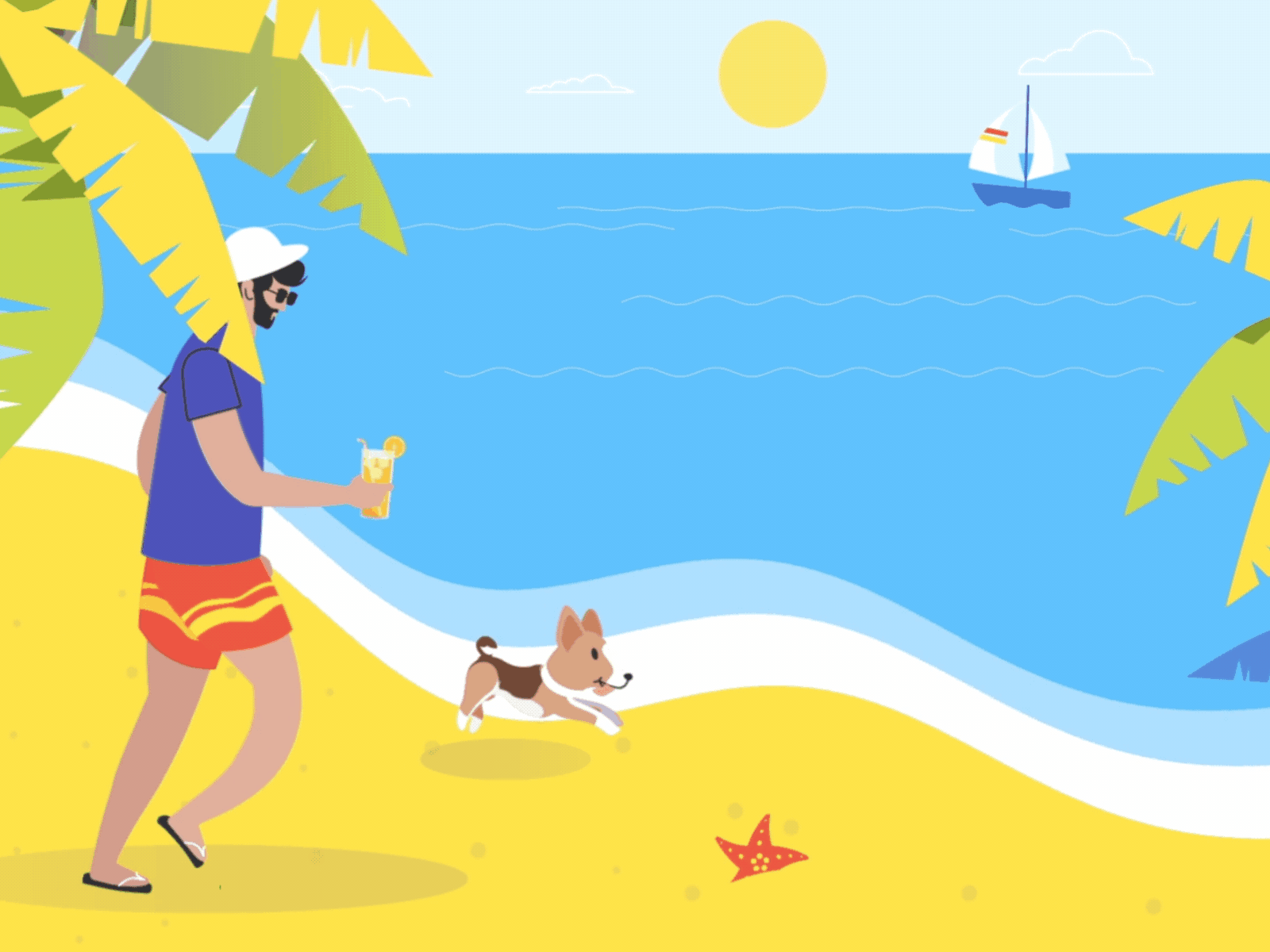 Walking At The Beach Animation by Dionis Railean on Dribbble