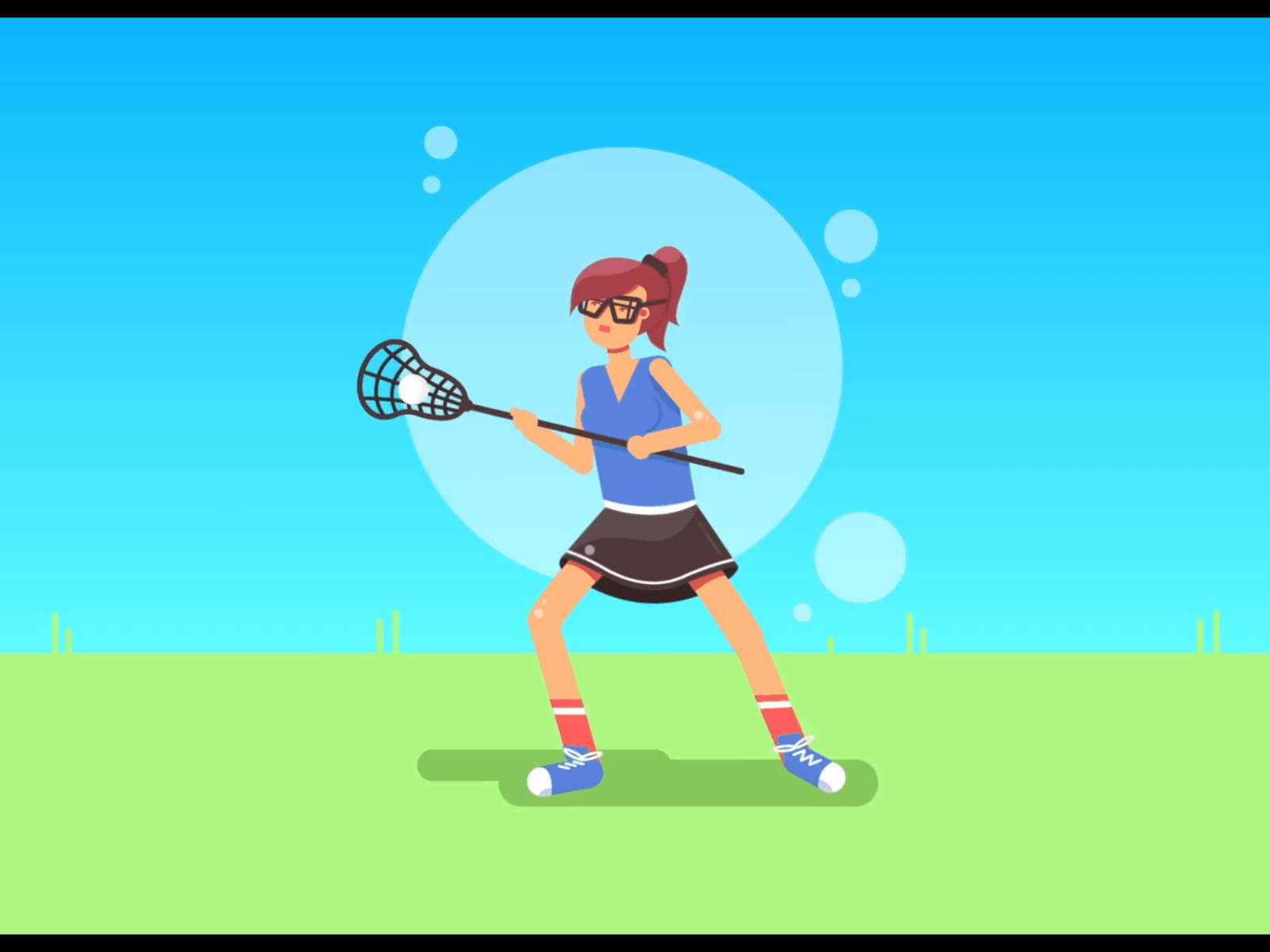 Young Girl Playing Sport Outside Animation after effects animated gif animation design illustration motion graphic sport video young girl