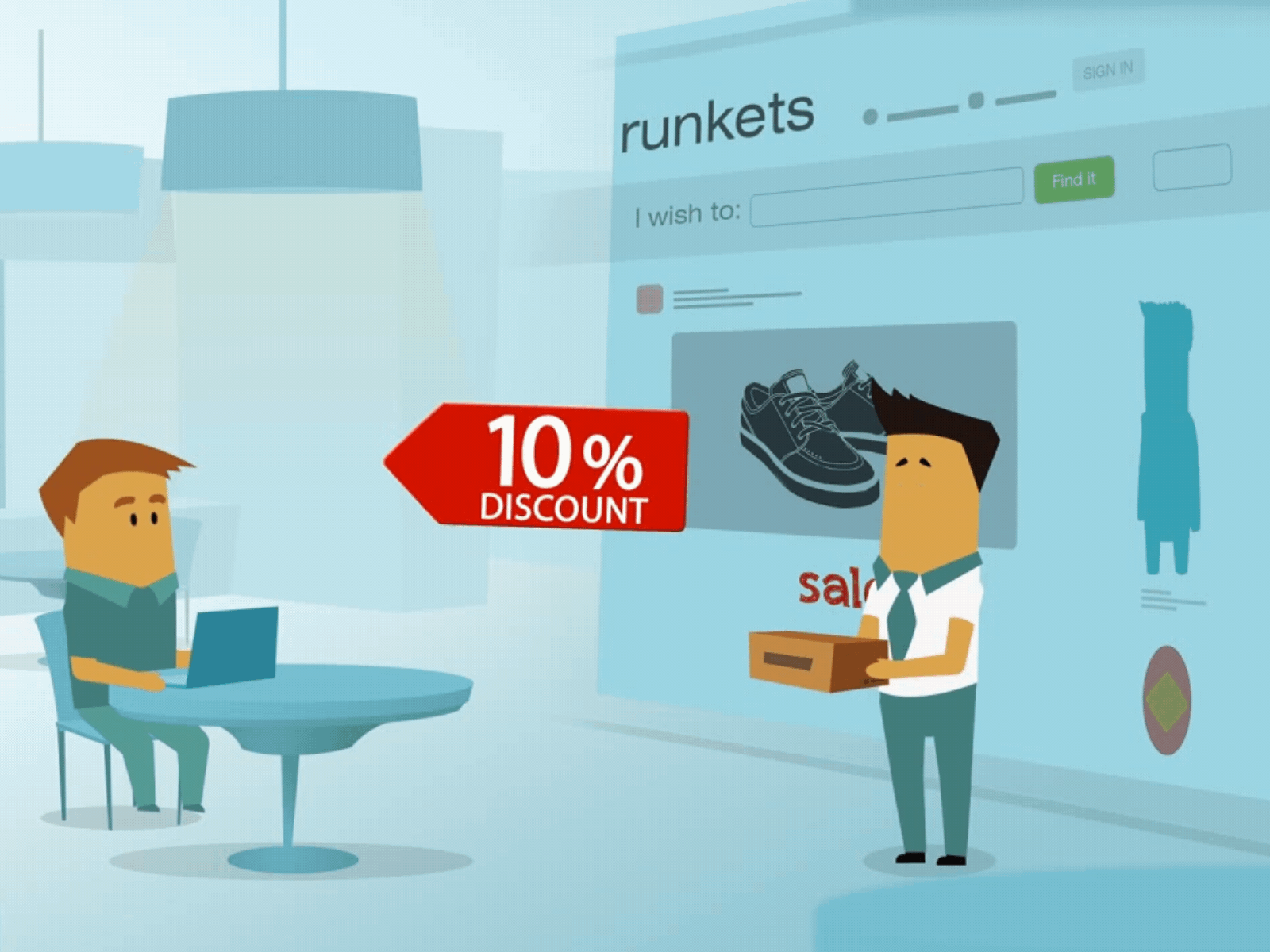 Shipping Your Order - Animation for Runkets after effects animated character animated gif animation blue design illustration motion graphic video