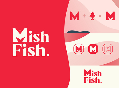Mish Fish Logo design graphic design illustration logo typography vector
