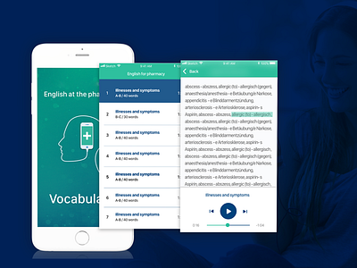 Audio Vocabulary Application application audio education ios mobile pharmacy vocabulary